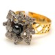 Vintage-style Screw-top Diamond Ring